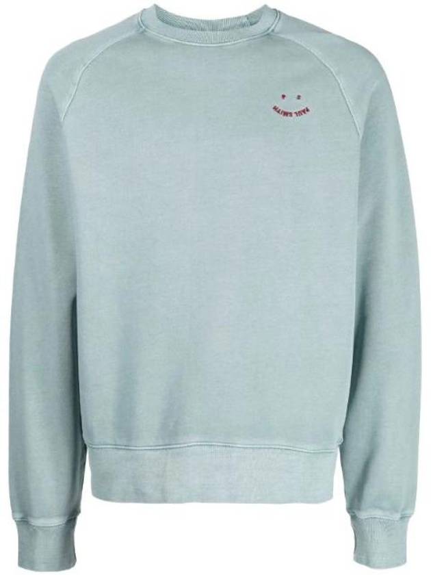 Embroidered Logo Long Sleeve Sweatshirt Blue - PAUL SMITH - BALAAN 1