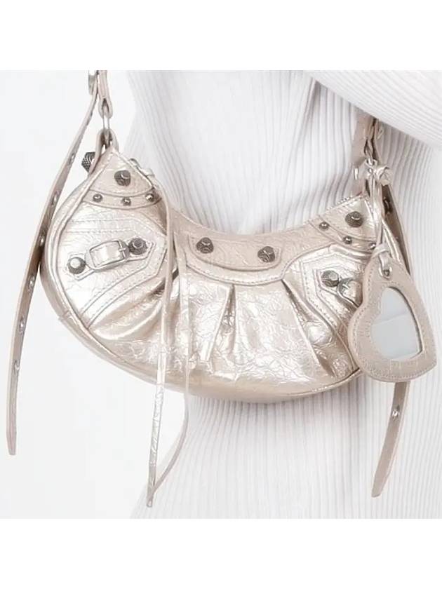 Metallic Le Cagol XS Lambskin Shoulder Bag Metallic Beige - BALENCIAGA - BALAAN 6