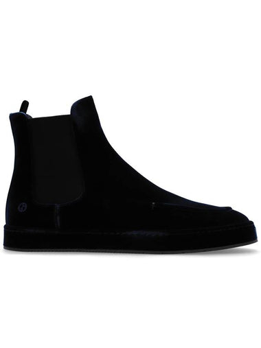 Giorgio Armani Velvet Ankle Boots, Men's, Navy Blue - GIORGIO ARMANI - BALAAN 1