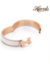 Clic H Bracelet Rose Gold Blanc - HERMES - BALAAN 4