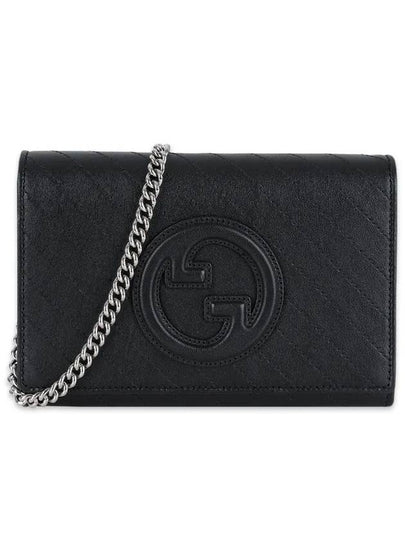 Blondie Interlocking G Leather Chain Medium Wallet Black - GUCCI - BALAAN 2