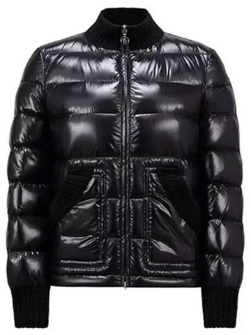 Archelot logo patch neck knit down padded black women s jacket 271165 - MONCLER - BALAAN 1