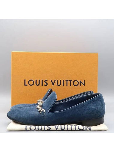 Smith Market Used Luxury Blue Loafers Women s Shoes - LOUIS VUITTON - BALAAN 1