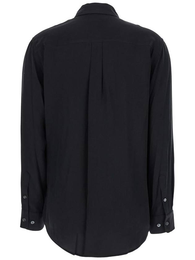 'Signature' Black Shirt With Patch Pockets In Silk Woman - EQUIPMENT - BALAAN 2