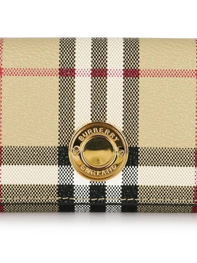 Vintage Check Leather Small Folding Wallet Archive - BURBERRY - BALAAN 3