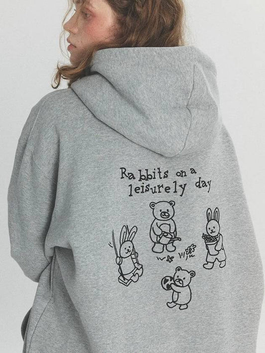 Rabbit Leslie Embroidered Hoodie Gray - CPGN STUDIO - BALAAN 2