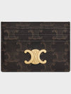 Triomphe Card Holder in Triomphe Canvas Tan - CELINE - BALAAN 3