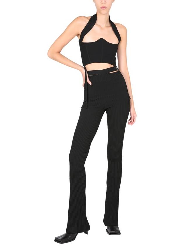 RIBBED TROUSERS WITH CUT OUT BELT - ANDREADAMO - BALAAN 2