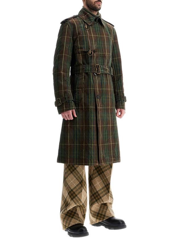 Double Breasted Check Long Trench Coat Tor - BURBERRY - BALAAN 3