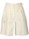 High-Waist Cargo Shorts White - MONCLER - BALAAN 1