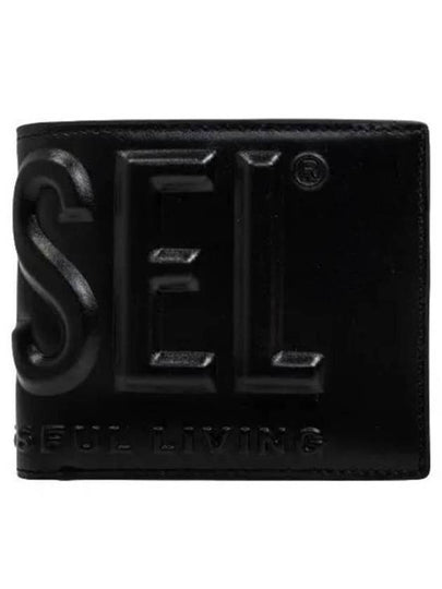 Embossed Logo Half Wallet Black - DIESEL - BALAAN 2