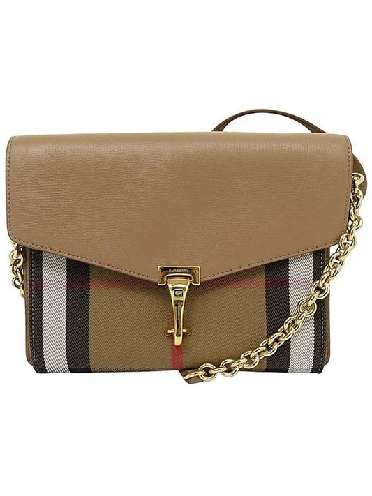 Women's Checked Leather Cross Bag Brown - BURBERRY - BALAAN 2