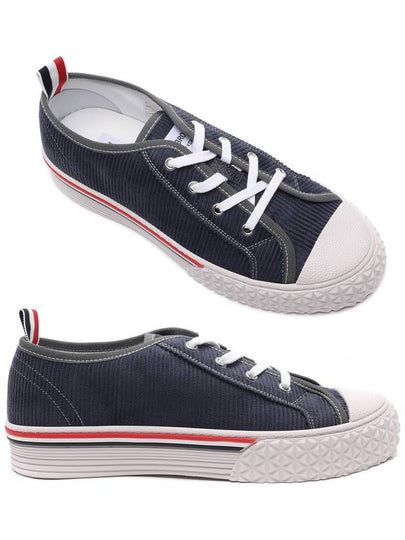 Men's RWB Sole Cotton Low Top Sneakers Navy - THOM BROWNE - BALAAN 2