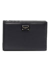 Logo Patch Leather Half Wallet Black - DOLCE&GABBANA - BALAAN 4