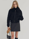 Cropped Shearling Suede Jacket Black - LESEIZIEME - BALAAN 4