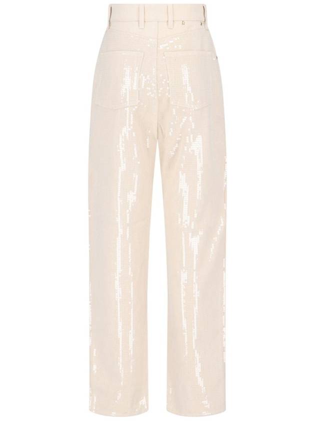 Transparent All Over Sequin Straight Pants Ecru - GOLDEN GOOSE - BALAAN 3