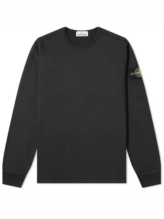 Wappen Patch Crew Neck Sweatshirt Black - STONE ISLAND - BALAAN 2