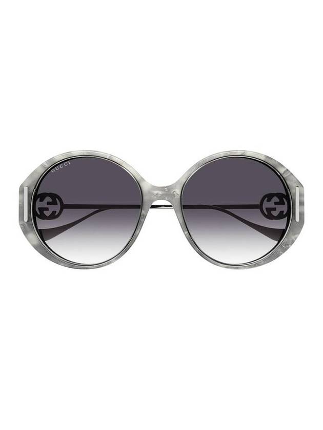 Eyewear Chain Round Frame Sunglasses Grey - GUCCI - BALAAN 1