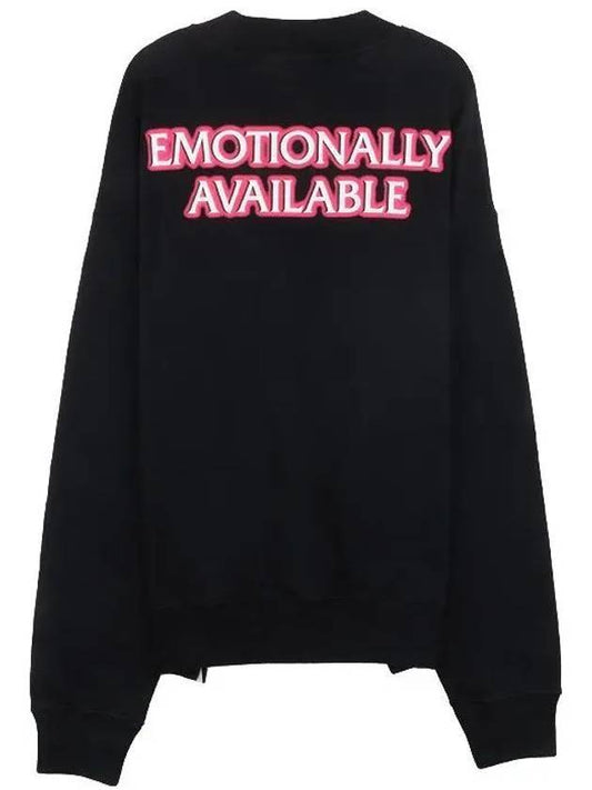 Men's Pink Lettering Logo Crew Neck Sweatshirt Black - OFF WHITE - BALAAN.