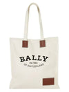 Crystalia Logo Fabric Tote Bag White - BALLY - BALAAN 2