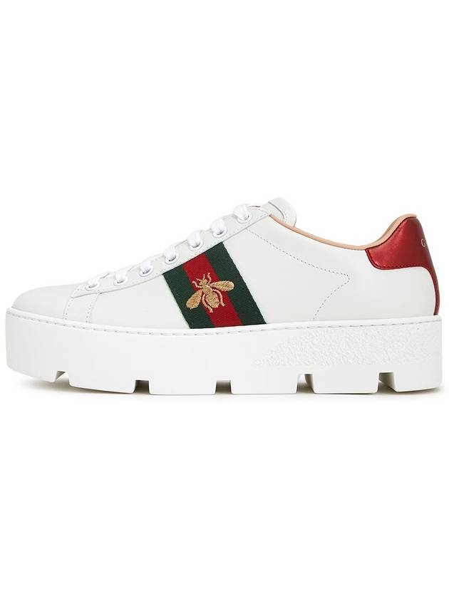 Ace Embroidered Bee Platform Low Top Sneakers White - GUCCI - BALAAN 5