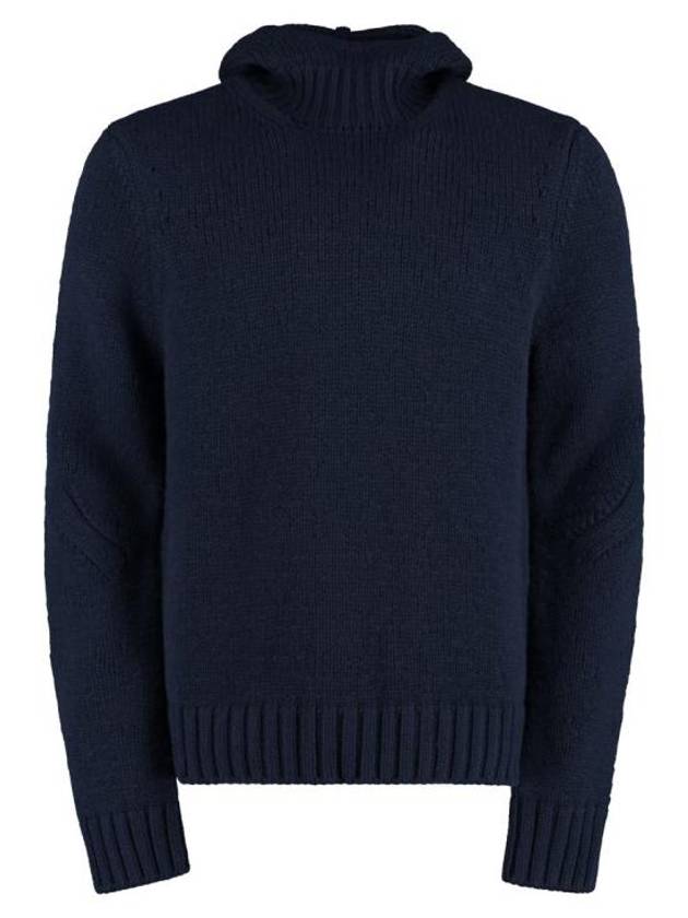 Texture Hooded Knit Top Navy - BOTTEGA VENETA - BALAAN 1