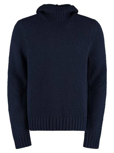 Texture Hooded Knit Top Navy - BOTTEGA VENETA - BALAAN 1