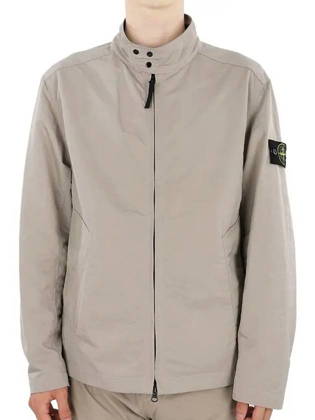 Men's Wappen Patch Hyper Zip Up Jacket Beige - STONE ISLAND - BALAAN 2