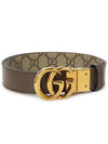 GG Marmont Supreme Canvas Leather Reversible Belt Beige Brown - GUCCI - BALAAN 3
