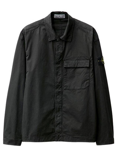 Supima Regular Fit Long Sleeve Shirt Black - STONE ISLAND - BALAAN 2