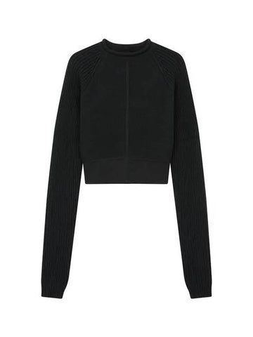 WOMEN Raglan sleeve crop sweater black 271420 - RICK OWENS - BALAAN 1