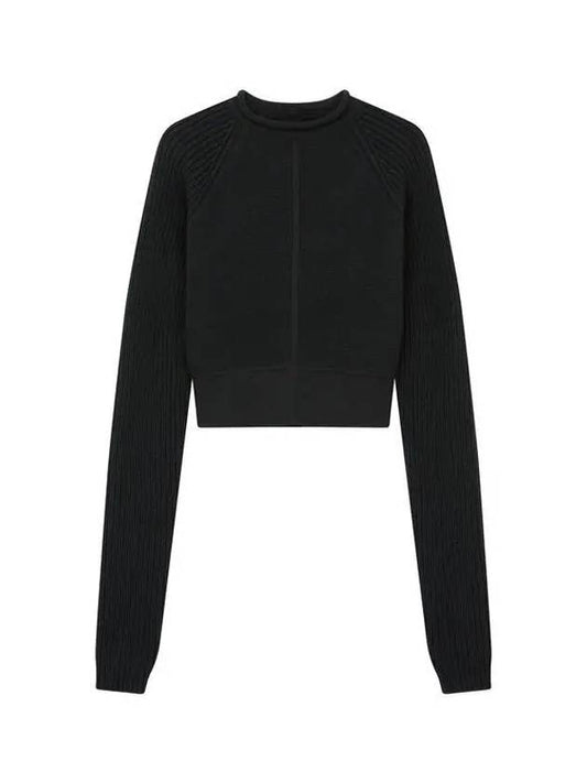 WOMEN Raglan sleeve crop sweater black 271420 - RICK OWENS - BALAAN 1