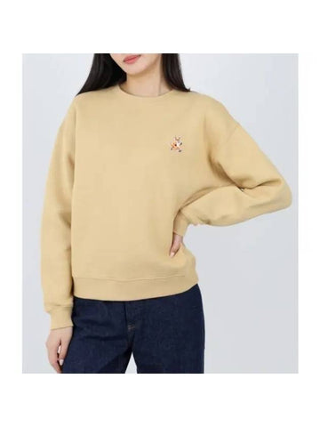 Speedy Fox Patch Comfort Sweatshirt Beige - MAISON KITSUNE - BALAAN 1