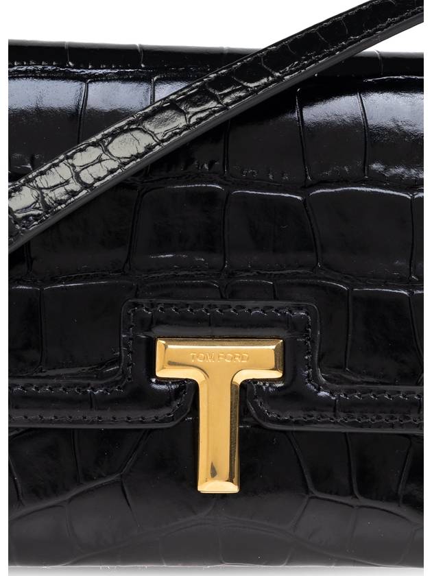 Tom Ford Leather Wallet With Strap, Women's, Black - TOM FORD - BALAAN 6