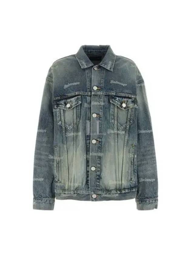 logo Print Denim Jacket Blue - BALENCIAGA - BALAAN 2