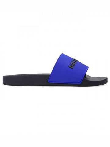 logo full slippers blue black - BALENCIAGA - BALAAN.