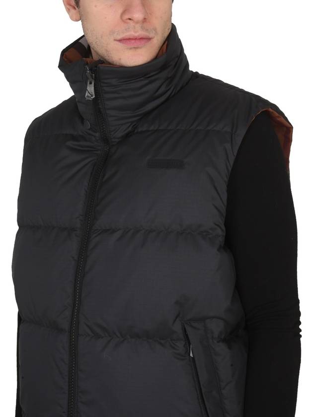 Reversible Check Nylon Quilted Puffer Padded Vest Dark Birch Brown - BURBERRY - BALAAN 5