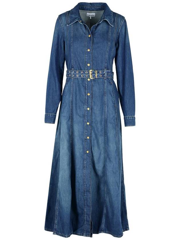 Ganni Blue Denim Dress - GANNI - BALAAN 1