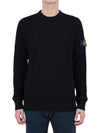 Crewneck Full Rib Wool Knit Top Black - STONE ISLAND - BALAAN 2