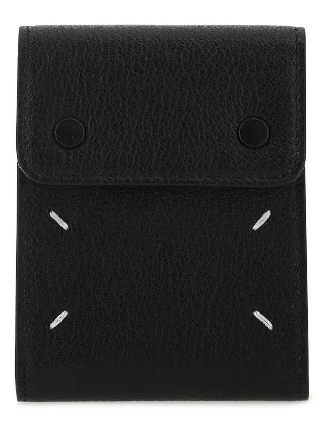 Contrast Stitch Halfwallet Black - MAISON MARGIELA - BALAAN.