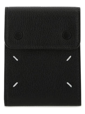 Contrast Stitch Halfwallet Black - MAISON MARGIELA - BALAAN 1