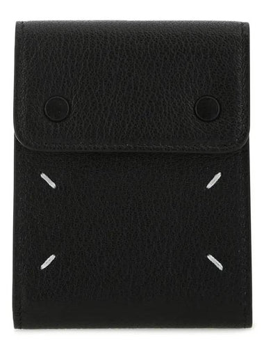 Contrast Stitch Halfwallet Black - MAISON MARGIELA - BALAAN 1