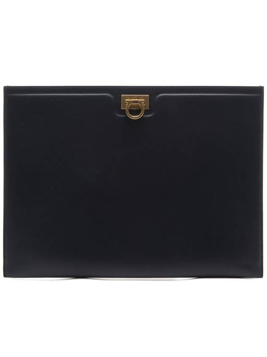 Gancini Clutch Bag Black - SALVATORE FERRAGAMO - BALAAN 1