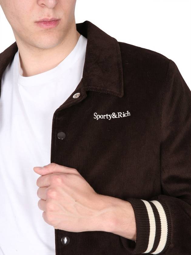 Wellness Corduroy Bomber Jacket Chocolate Cream - SPORTY & RICH - BALAAN 9