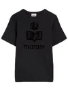 Zewel Organic Cotton Short Sleeve T-Shirt Black - ISABEL MARANT ETOILE - BALAAN 5