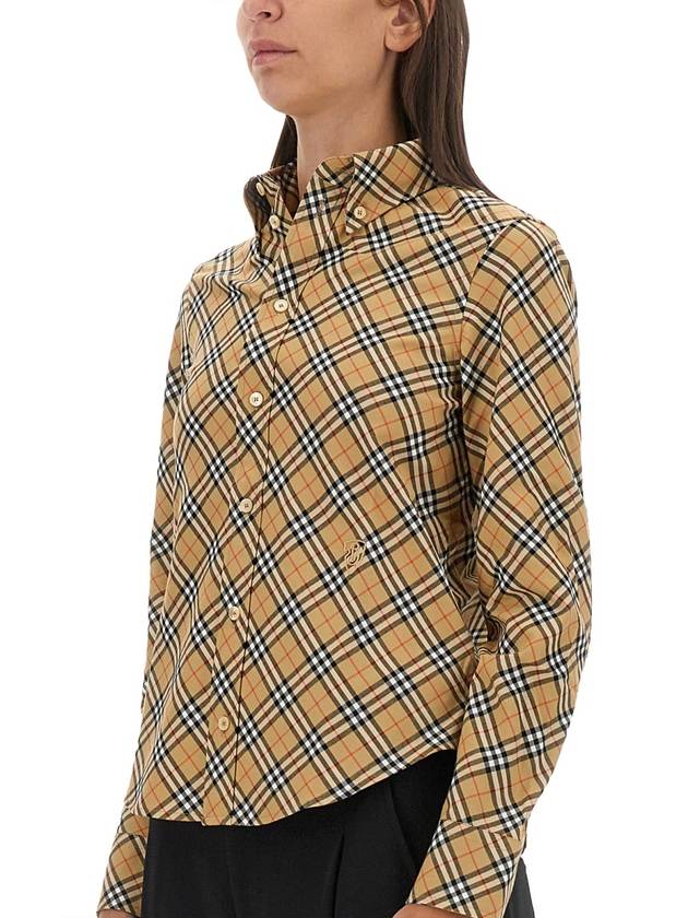 COTTON CHECK SHIRT - BURBERRY - BALAAN 4