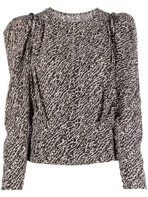 Zarga Floral Silk Blouse Black - ISABEL MARANT - BALAAN 1