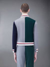 Funmix Melton Wool Bomber Jacket Green Blue - THOM BROWNE - BALAAN 3