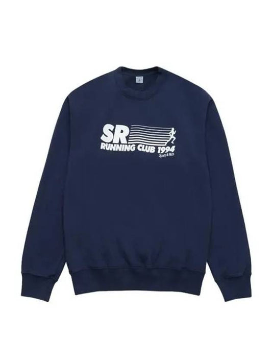 SR Running Crew Neck Sweatshirt Navy - SPORTY & RICH - BALAAN 2