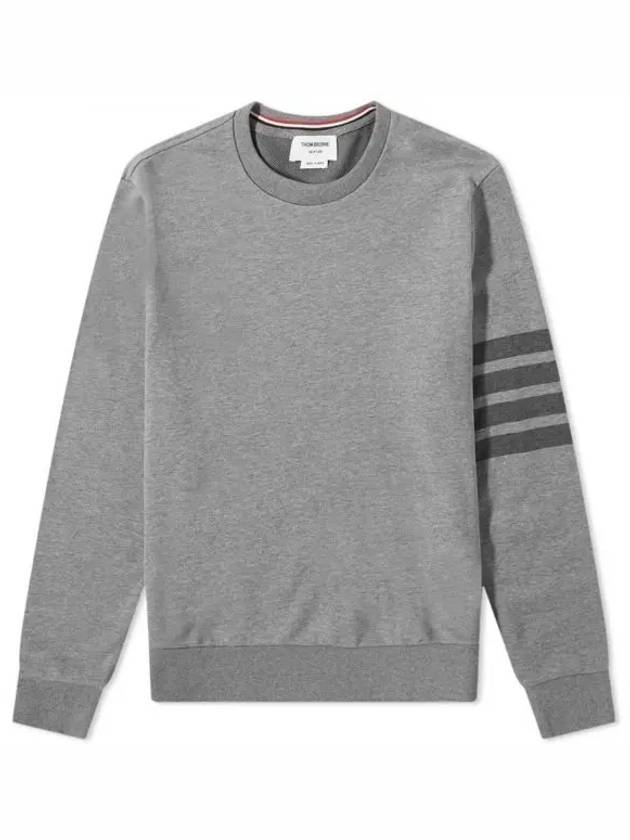 4 Bar Tonal Crew Neck Sweatshirt Grey - THOM BROWNE - BALAAN 2